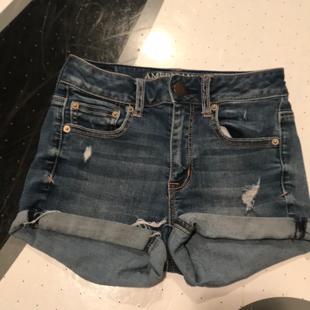 American Eagle distressed Super super stretch Blue